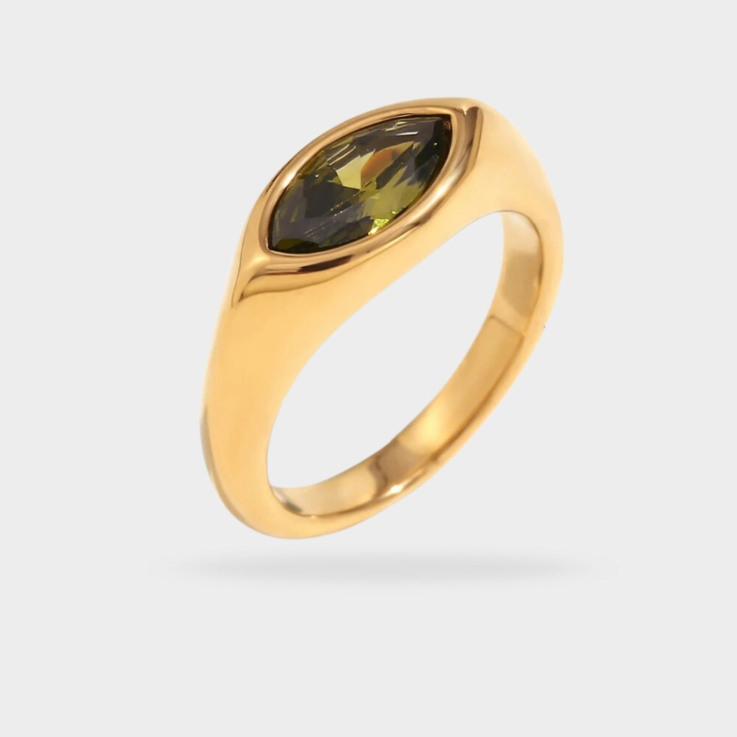 Marquise Gemstone Signet Ring