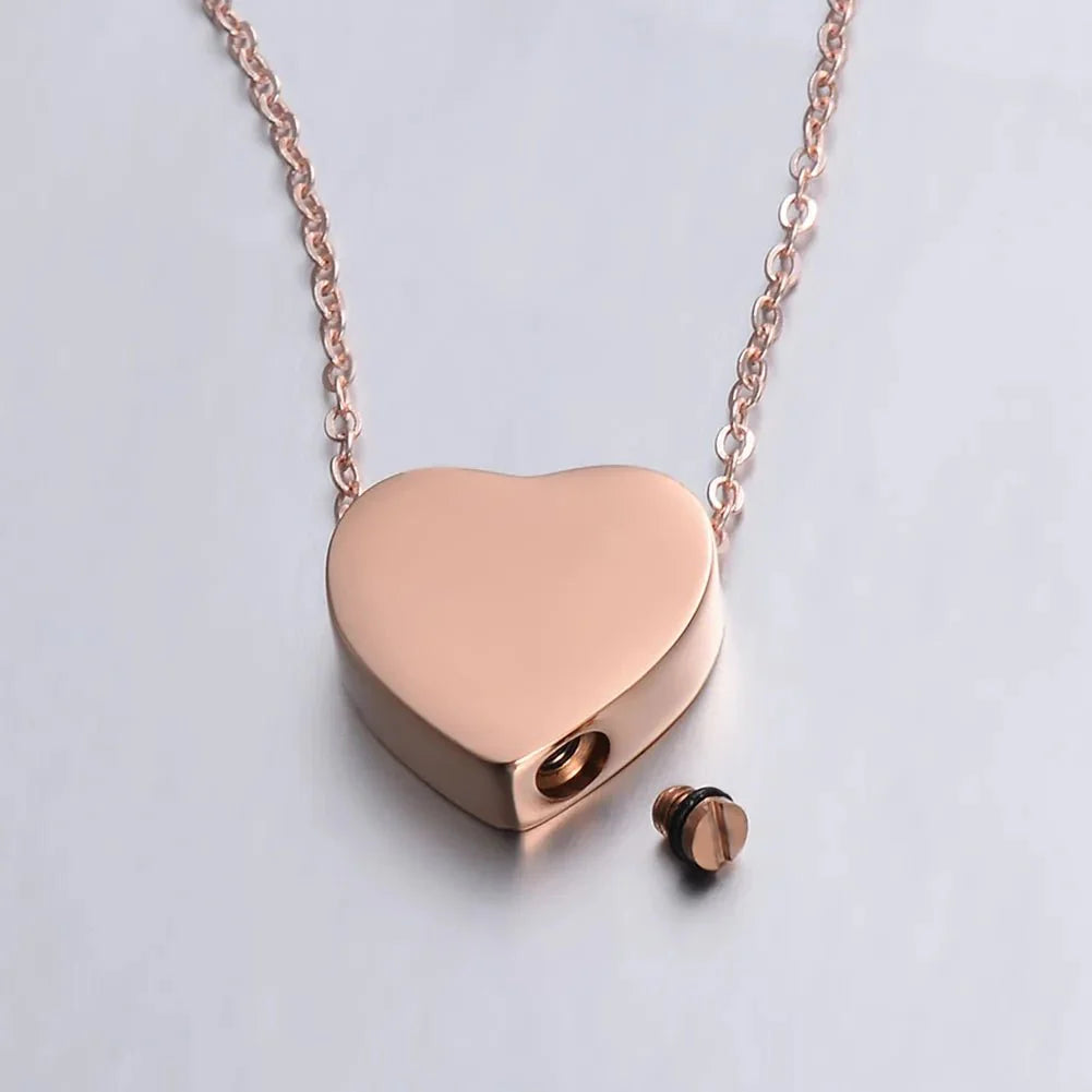 Colgante de corazón conmemorativo para cenizas