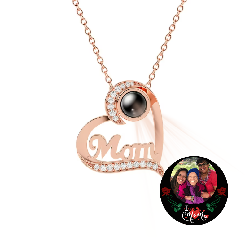 Personalized MOM Photo Projection Necklace