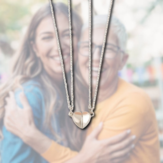 Collar magnético con forma de corazón para madre e hija