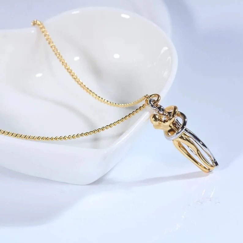 Mother Daughter Hugging Necklace