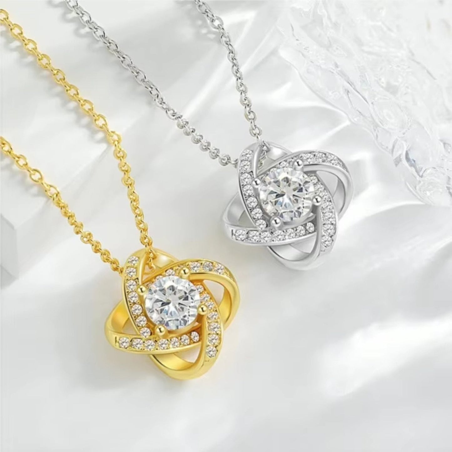 Mother Daughter Love Knot Necklace