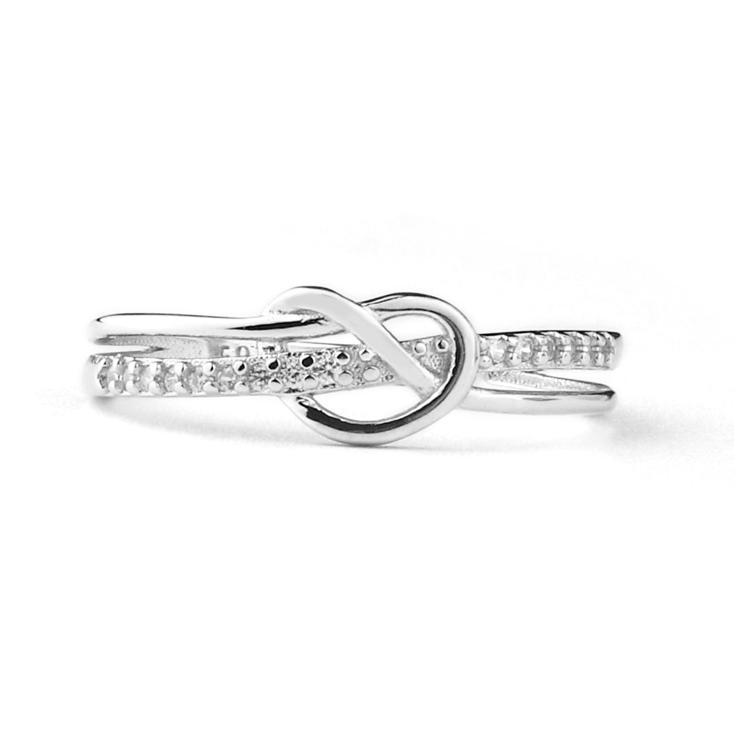 Anillo de nudo de doble banda con vínculo entre madre e hija