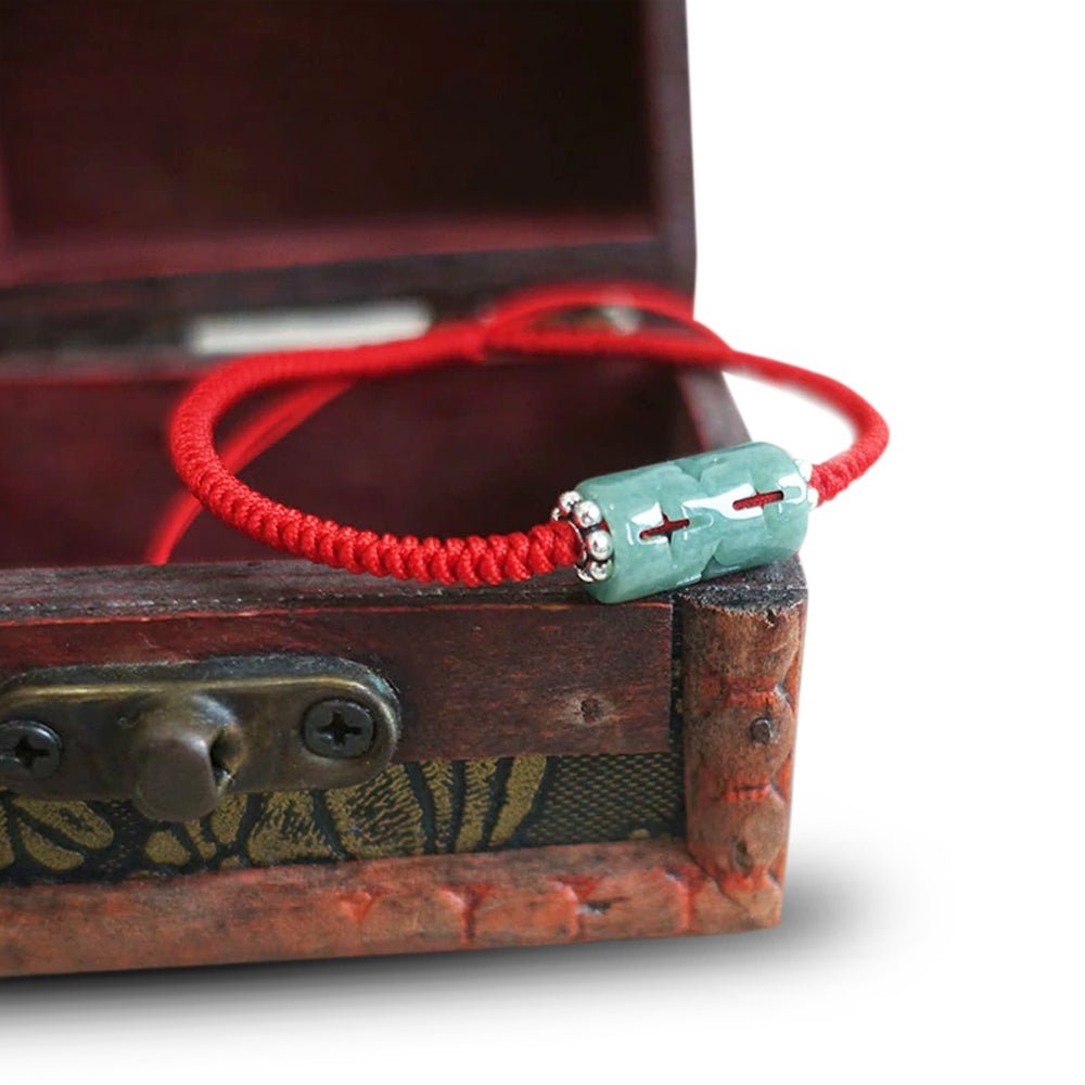Natural Jade Companionship Luck Red String Bracelet