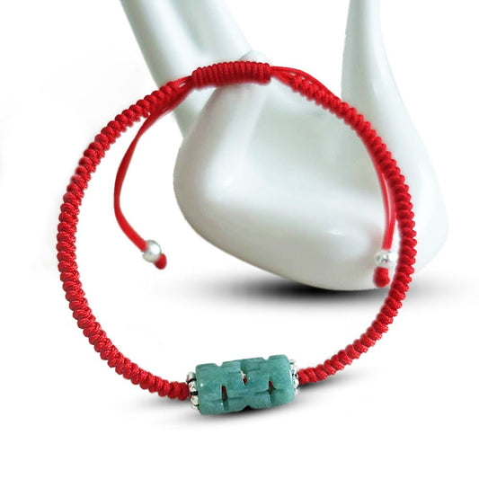 Natural Jade Companionship Luck Red String Bracelet