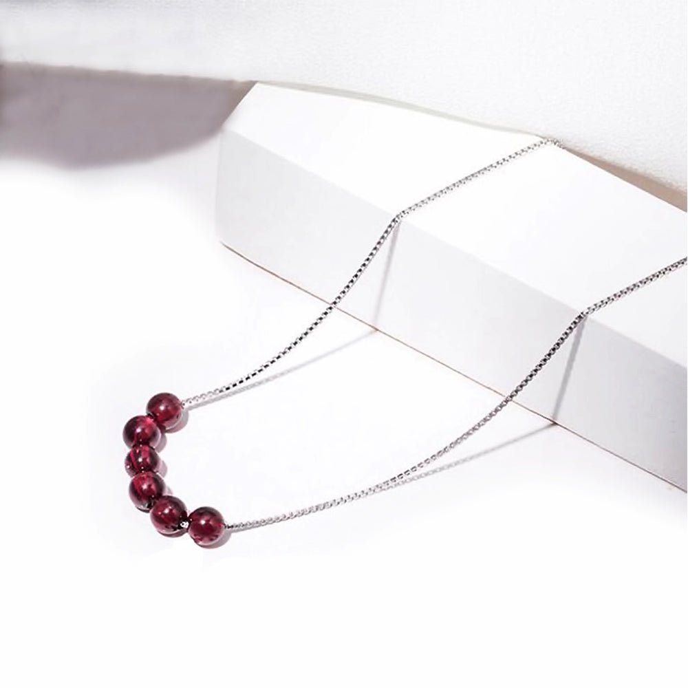Natural Red Garnet Revitalization Clavicle Necklace