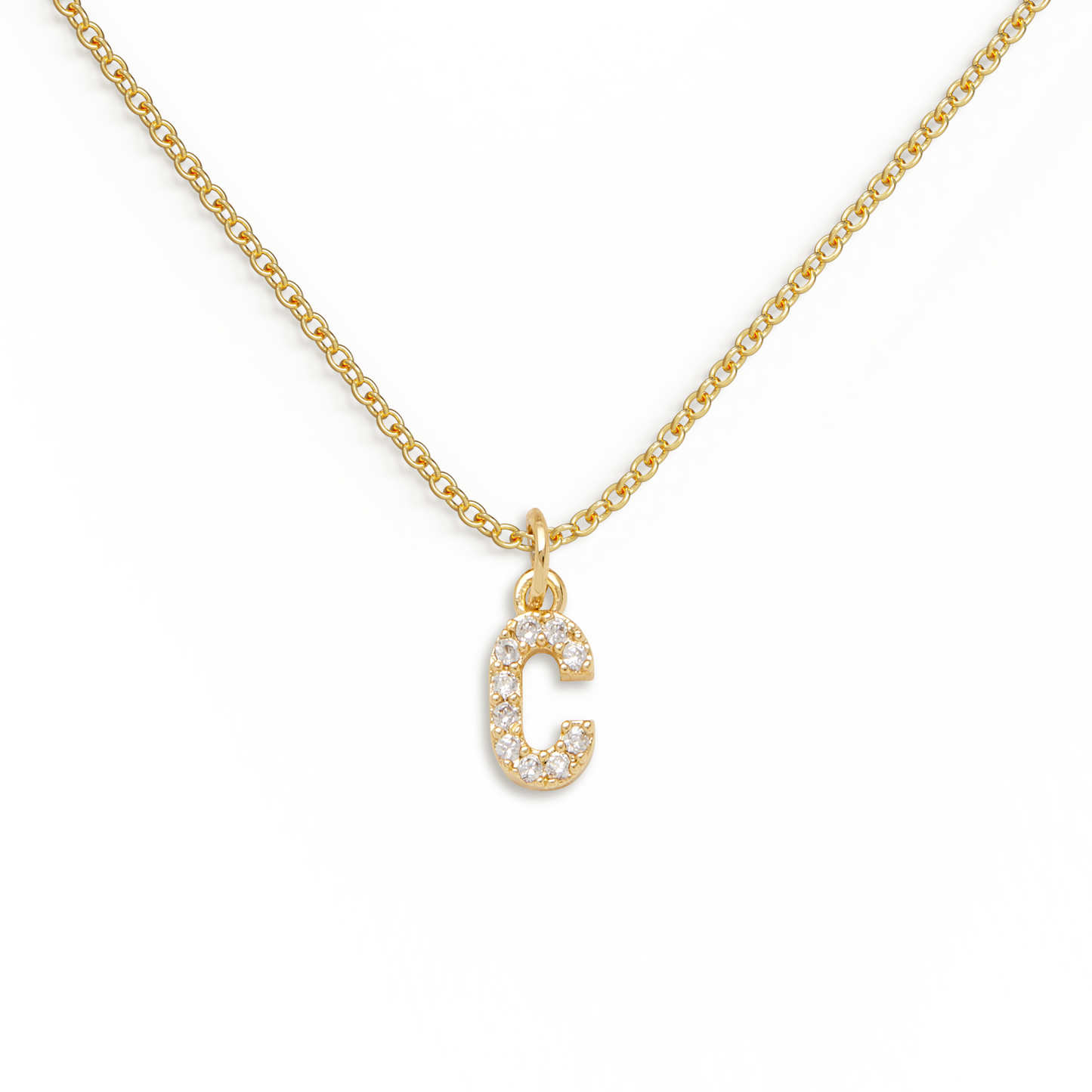 Pavé Uppercase Initial Necklace