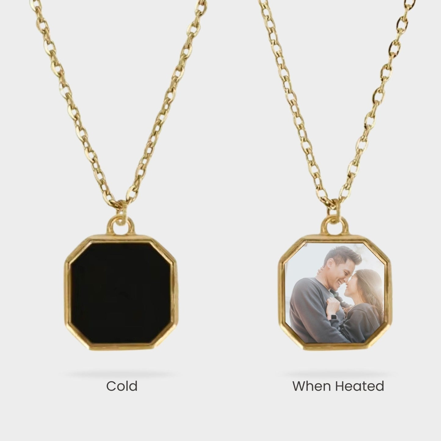 Photo Necklace with Heat Activated Hidden Picture