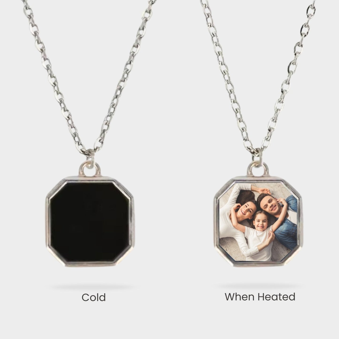 Photo Necklace with Heat Activated Hidden Picture