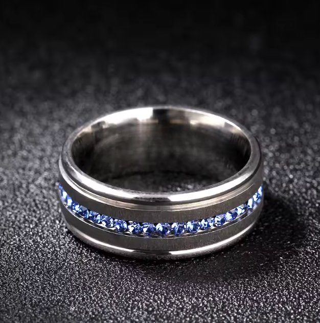 Spiritual Steel Ring With Healing Zircon