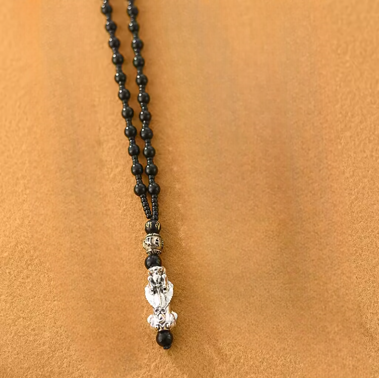 Pixiu Vintage Silver Pendant Necklace