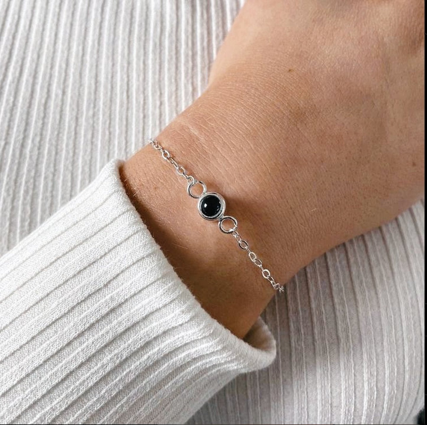Sisters Matching Photo Projection Dainty Bracelet