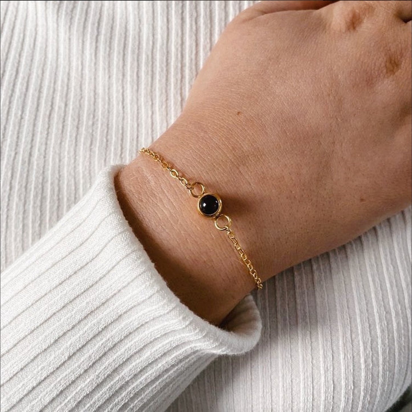 Sisters Matching Photo Projection Dainty Bracelet