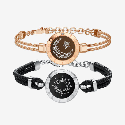 Sun&Moon Touch Bracelets(Braided Sun+Snake Chain Moon) - Touch Bling