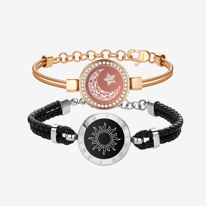 Sun&Moon Touch Bracelets (Snake Chain + Braided Cord) - Touch Bling