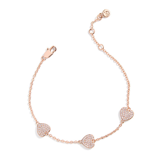 Pulsera con estación de corazón pavé