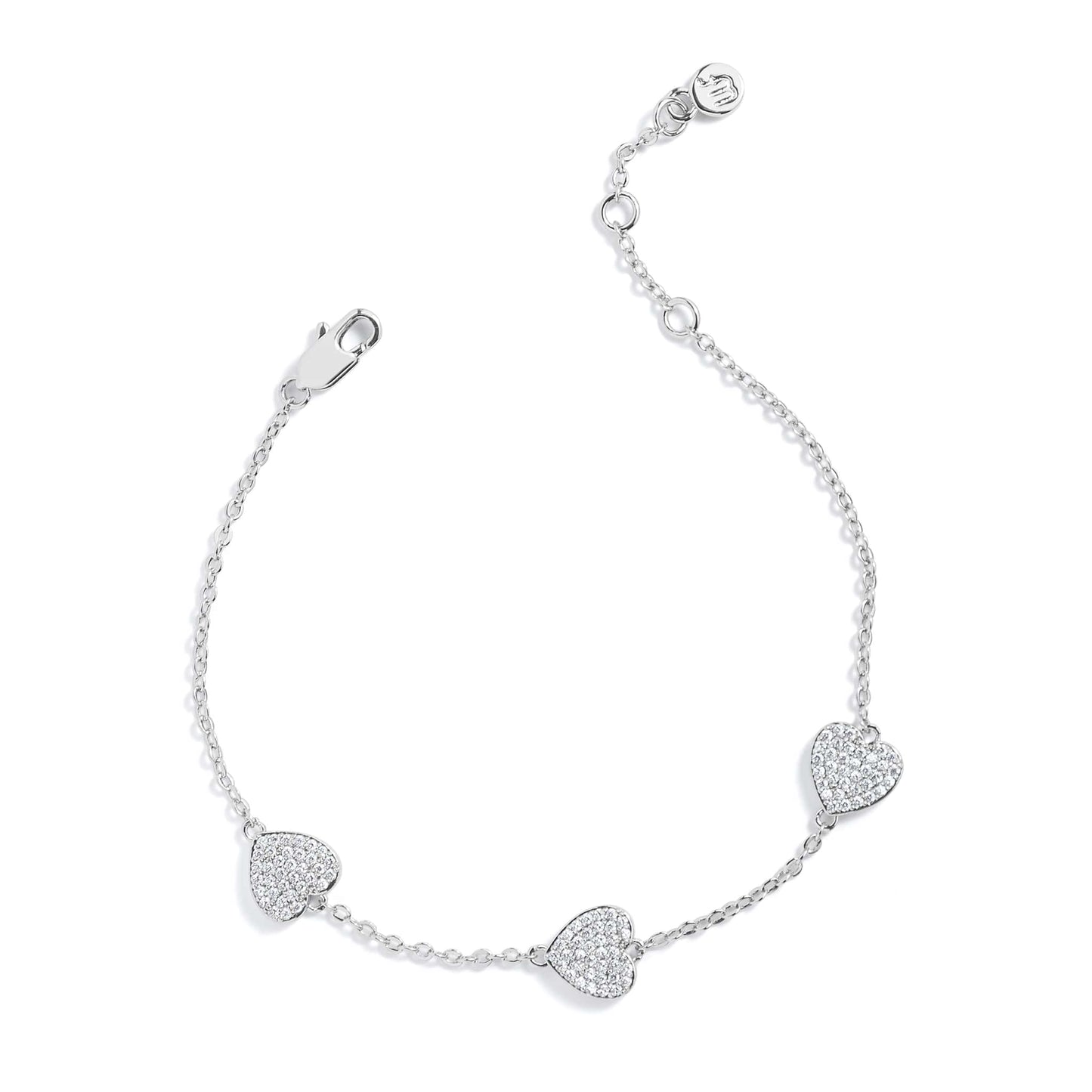 Pulsera con estación de corazón pavé