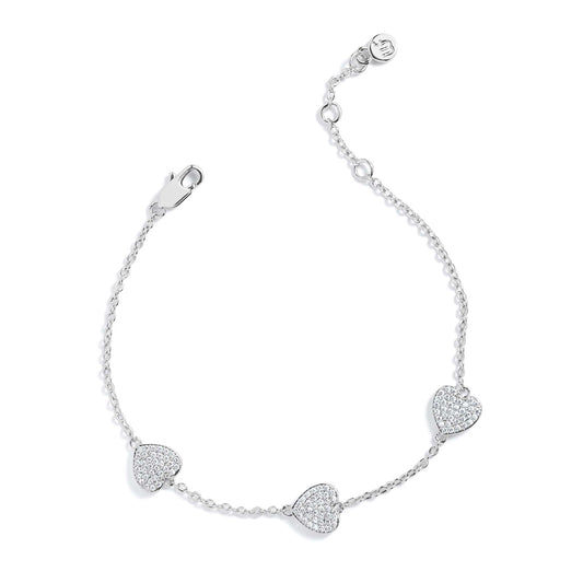 Pulsera con estación de corazón pavé
