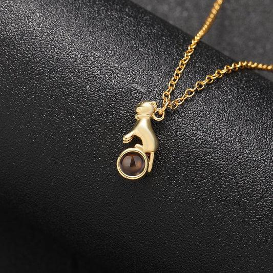 Collar personalizado con foto oculta "Deseo con bigotes"