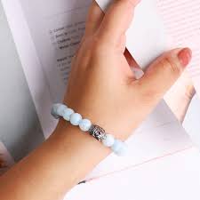Buddha Stones Aquamarine Serenity Butterfly Bracelet