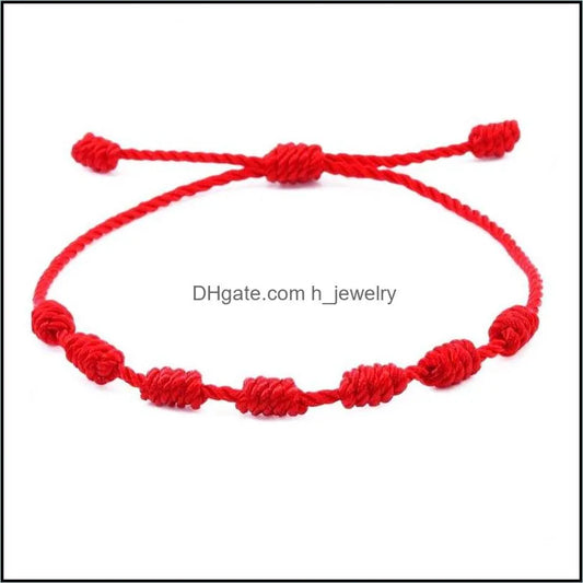 Buddha Stones Colorful Rope True Love Knot Luck Handmade Bracelet