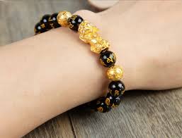 Buddha Stones Double Pixiu Wealth Luck Leather Magnetic Buckle Bracelet