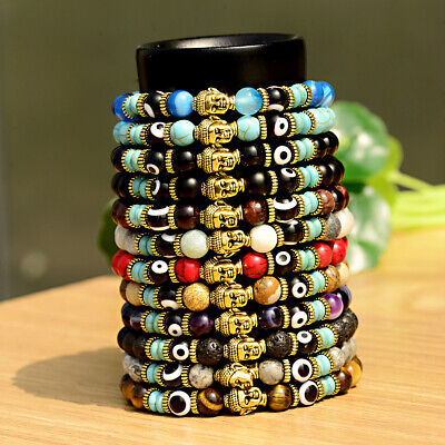 Buddha Stones Glass Bead Dream Catcher Protection Charm Bracelet