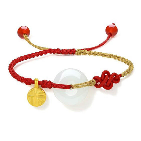 Buddha Stones God Of Wealth Handmade Thread Luck Strength Braid Bracelet