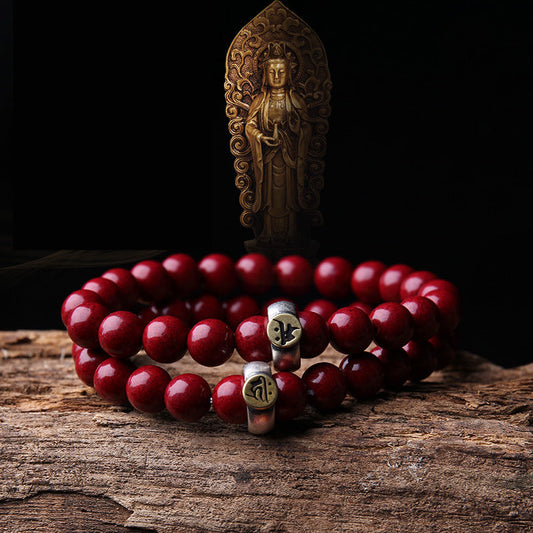 Buddha Stones Handmade Cinnabar Chinese Zodiac Red String Braided Luck Bracelet