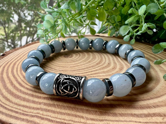 Buddha Stones Natural Aquamarine Healing Bead Bracelet
