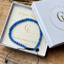 Buddha Stones Natural Blue Candy Agate Amulet Strength Bracelet