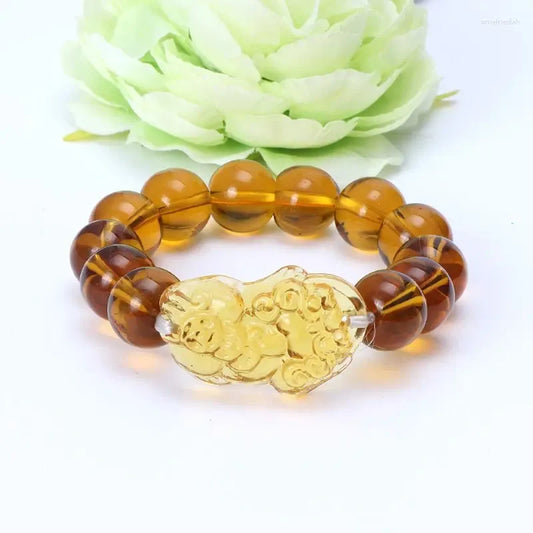 Buddha Stones Natural Citrine Pixiu Prosperity Bracelet