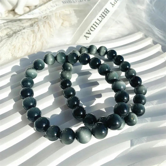 Buddha Stones Natural Eagles Eye Stone Hetian Jade Pixiu Confidence Bracelet