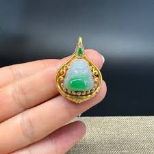 Buddha Stones Natural Hetian Jade Zirconia Egg Copper Open Luck Ring