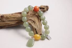 Buddha Stones Natural White Agate Hetian Jade Beads Peace Buckle Positive Bracelet Bangle