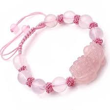 Buddha Stones Pixiu Pink Crystal Wealth String Braided Bracelet