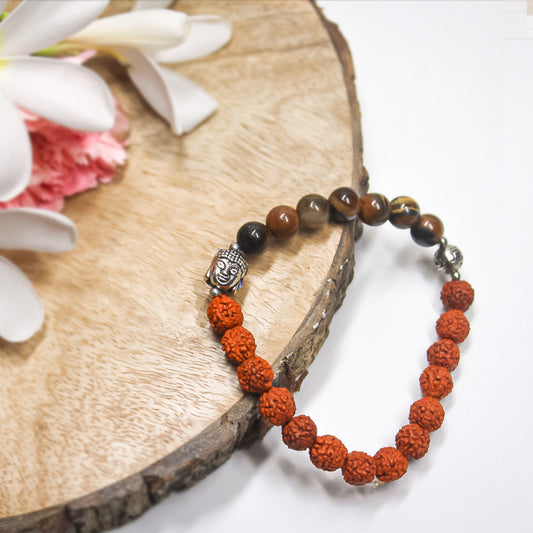Buddha Stones Red Agate Cat Eye Braided String Confidence Bracelet