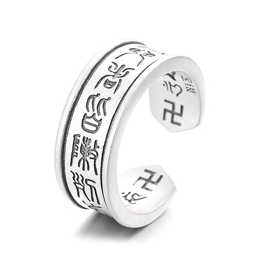 Buddha Stones River Gold Plated Copper Feather Design Wealth Ring