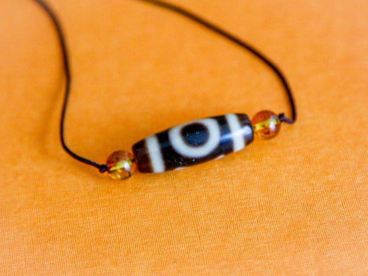 Buddha Stones Tibetan Om Mani Padme Hum Nine Eye Dzi Bead Pattern Peace Purity Rotatable Necklace Pendant