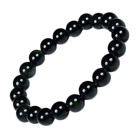 Buddha Stones Tiger Eye Black Glitter Stone Black Glass Beads Protection Bracelet