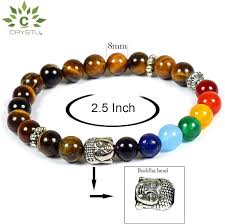 Buddha Stones Tiger Eye Hematite Strength Buckle Chain Bracelet