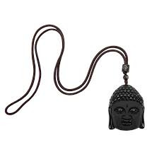 Buddha Stones Tiger Eye Kwan Yin Avalokitesvara Head String Necklace Pendant
