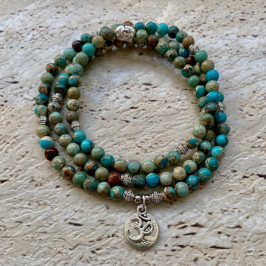 Buddha Stones Turquoise Red Agate Pearl Protection Bracelet