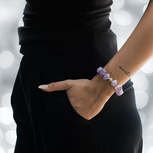 Buddha Stones Vintage Lava Rock Copper Brass Multi Turn Wrap Calm Bracelet