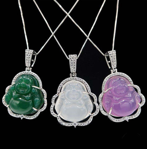 Buddha Stones Yin Yang Tai Chi Diagram Hetian Jade Luck Necklace Pendant