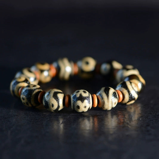 Discovering the Power of Buddha Stones Tibetan Natural Nine Eye Dzi Bead Wealth Power Bracelet