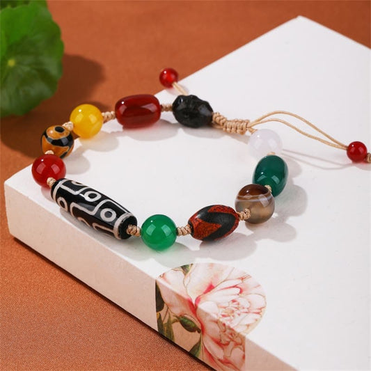 Embracing Harmony with Buddha Stones Handmade Tibetan Dzi Bead Bracelet