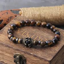 Embracing Life with Vintage Maillard Style Natural Tigers Eye Stone Bracelet