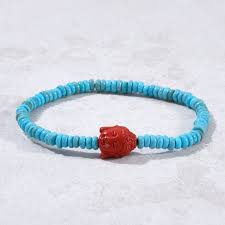 Embracing Spirituality: The Buddha Stones Turquoise Red Agate Bead Protection Bracelet