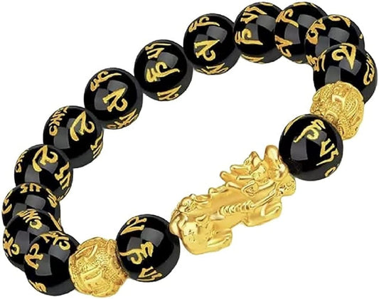 Enhance Your Luck with Buddha Stones Black Obsidian Bracelet